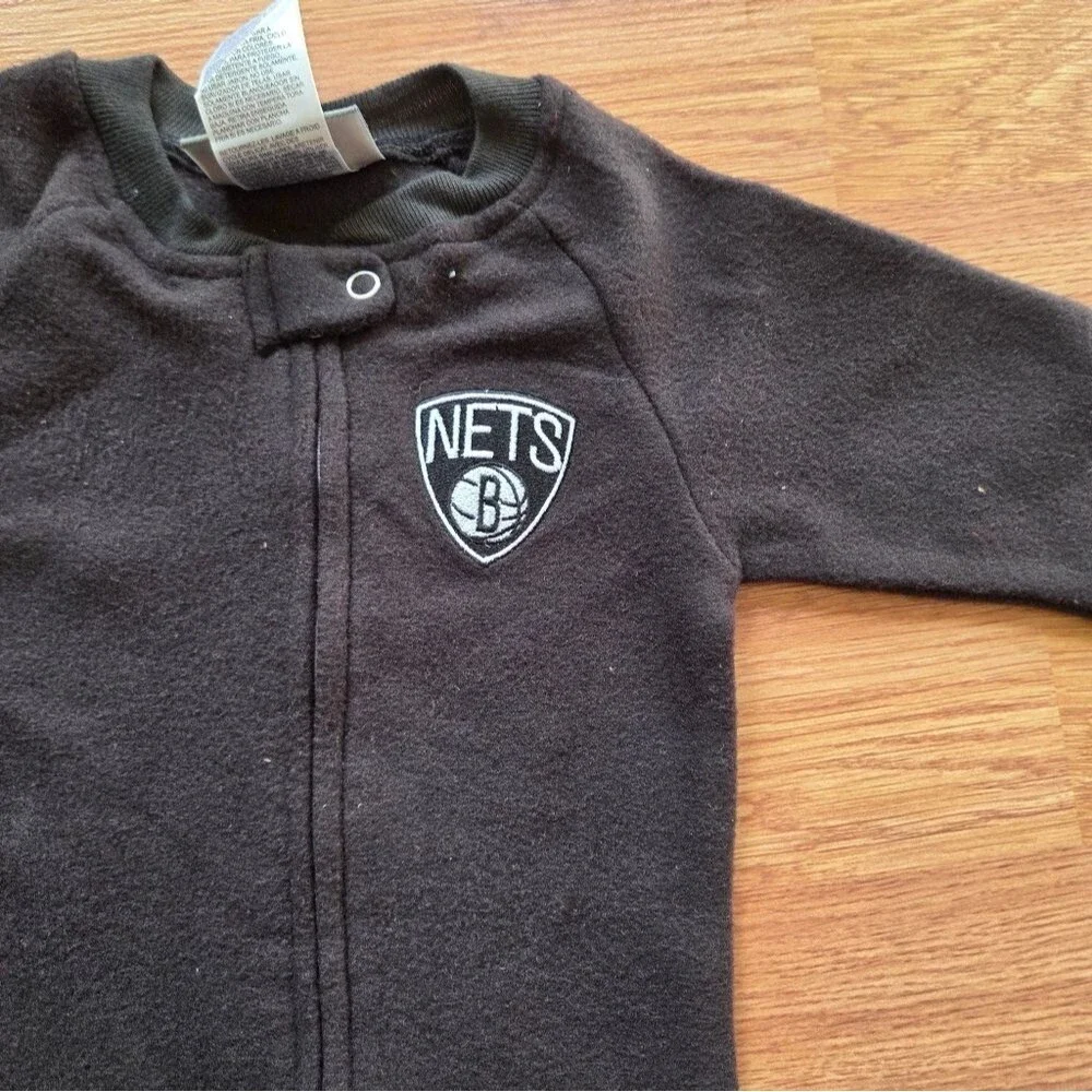 NBA Brooklyn Nets Baby Footie Pajamas Set 3-6M NWT Zip Up Basketball